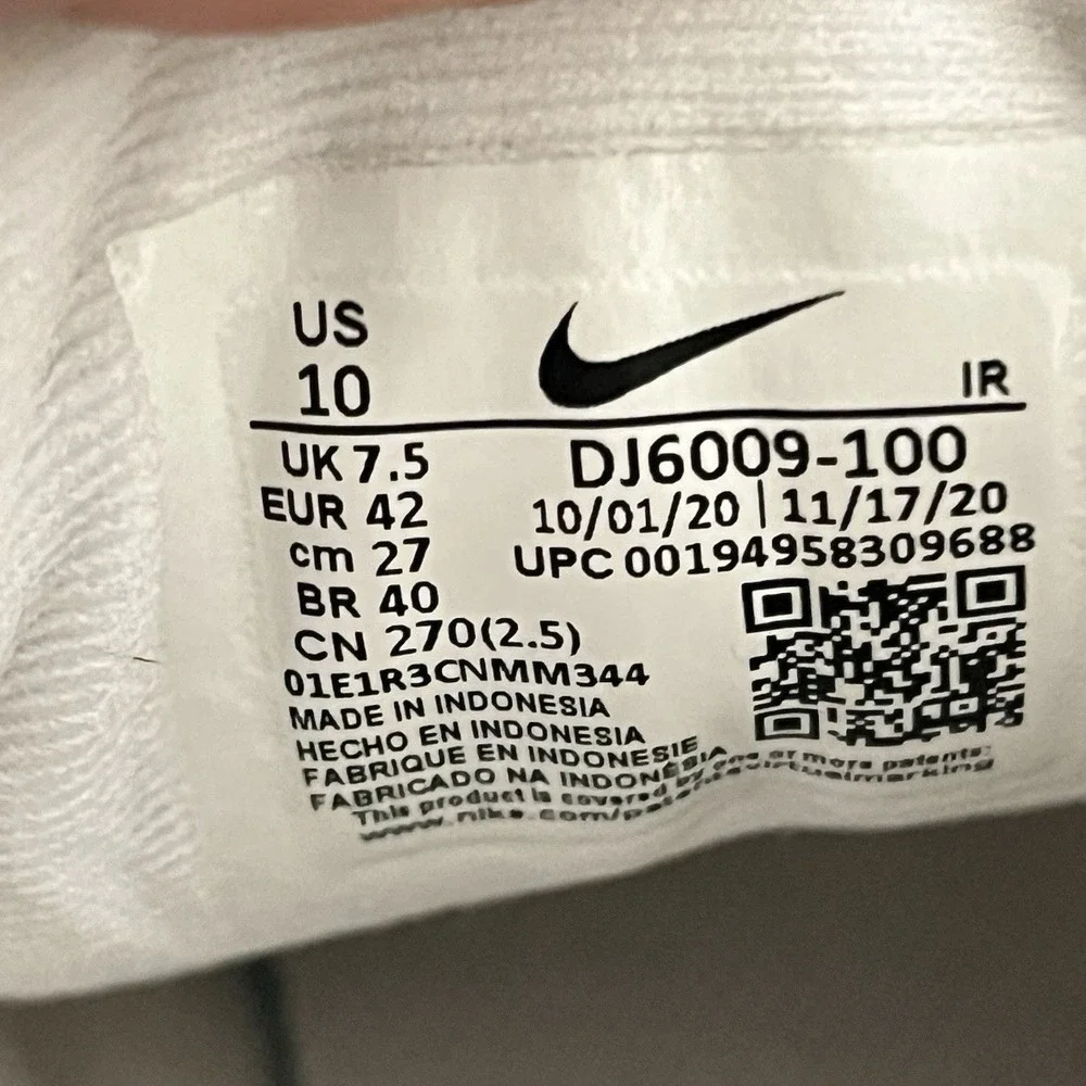 Nike Revolution 5 Womens Running Shoes White Black Oreo Size 10 DJ6009-100